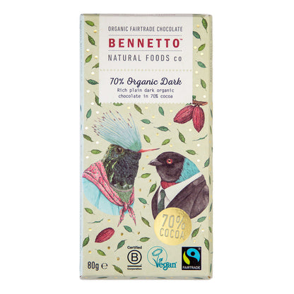 Organic Chocolate Bar - Plain Organic Dark 70