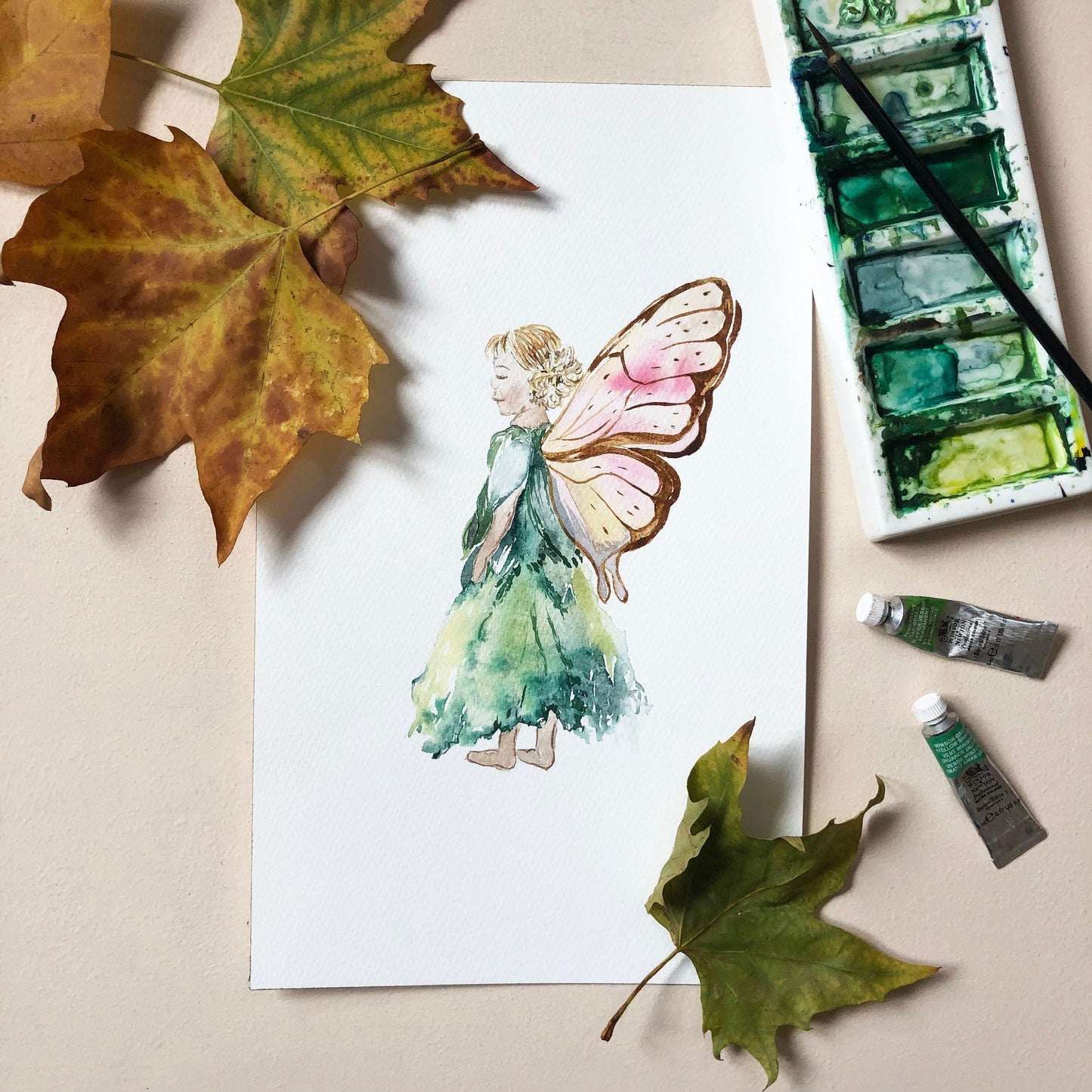 Fine Art PRINT, Watercolour, Clover Fairy | sizes & frame options
