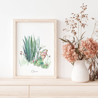 Fine Art PRINT, Watercolour, Clover Fairy | sizes & frame options