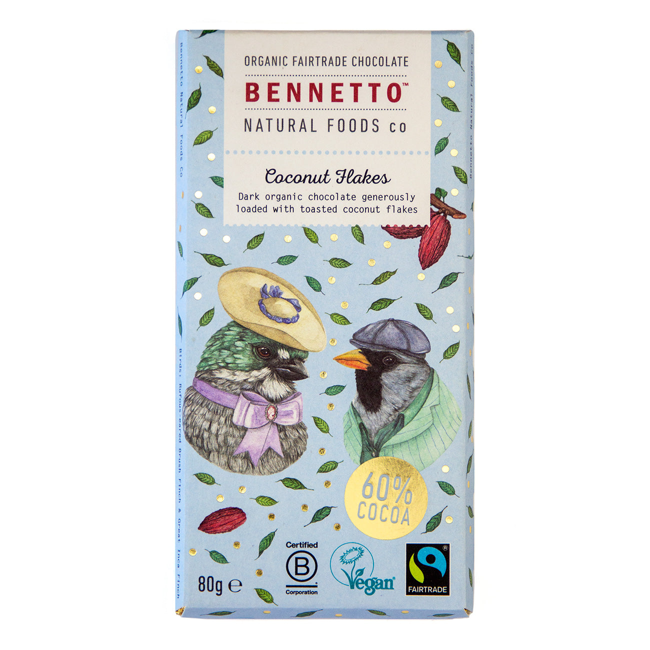 Organic Chocolate Bar -  Coconut Flakes 60