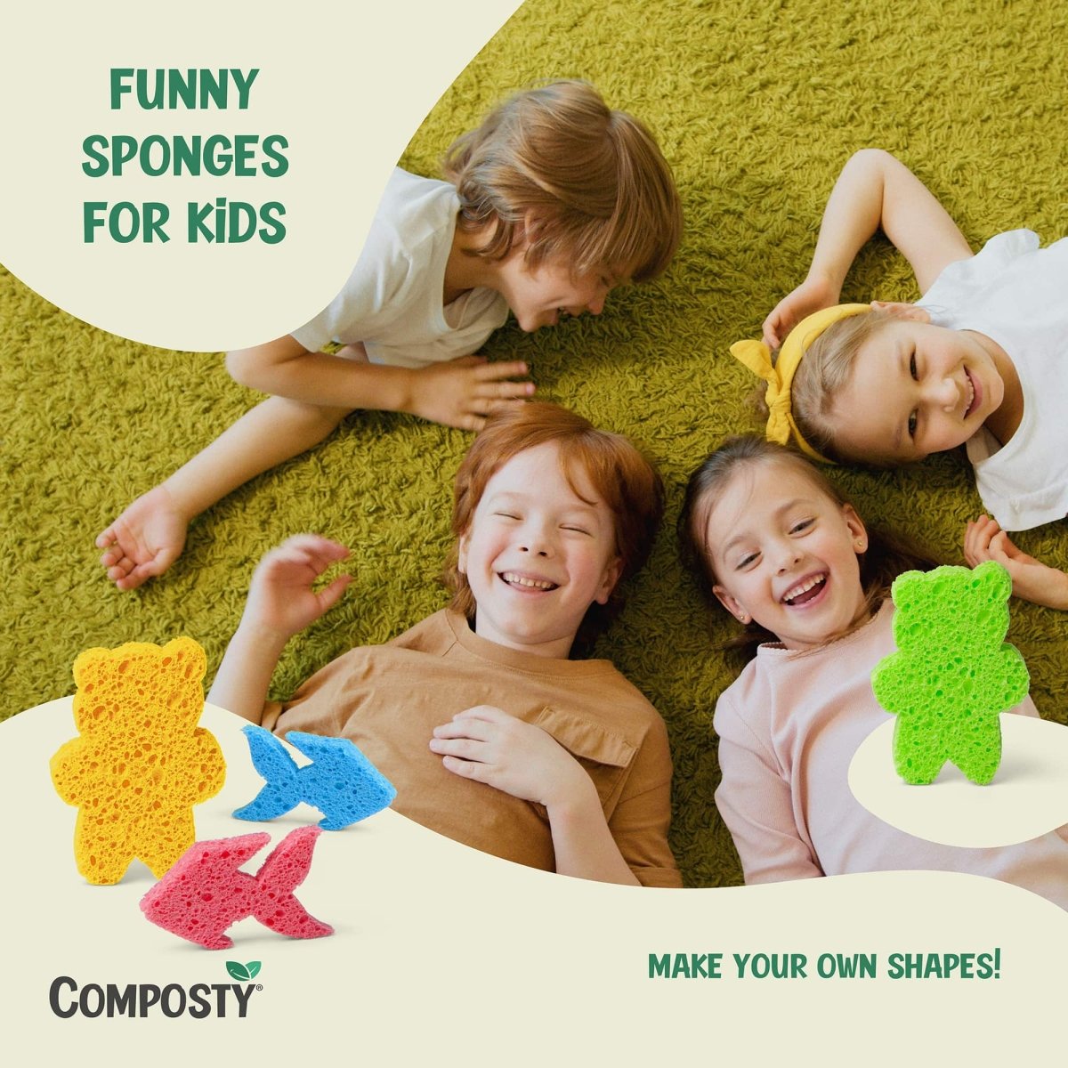 Eco Sponges - Jumbo ‘Pop-Up’ | Large Size  – 3 Pack