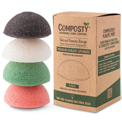 Eco Sponges, Konjac Facial | 4 Pack