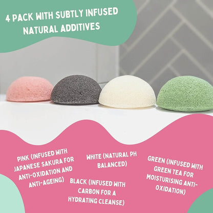 Eco Sponges, Konjac Facial | 4 Pack