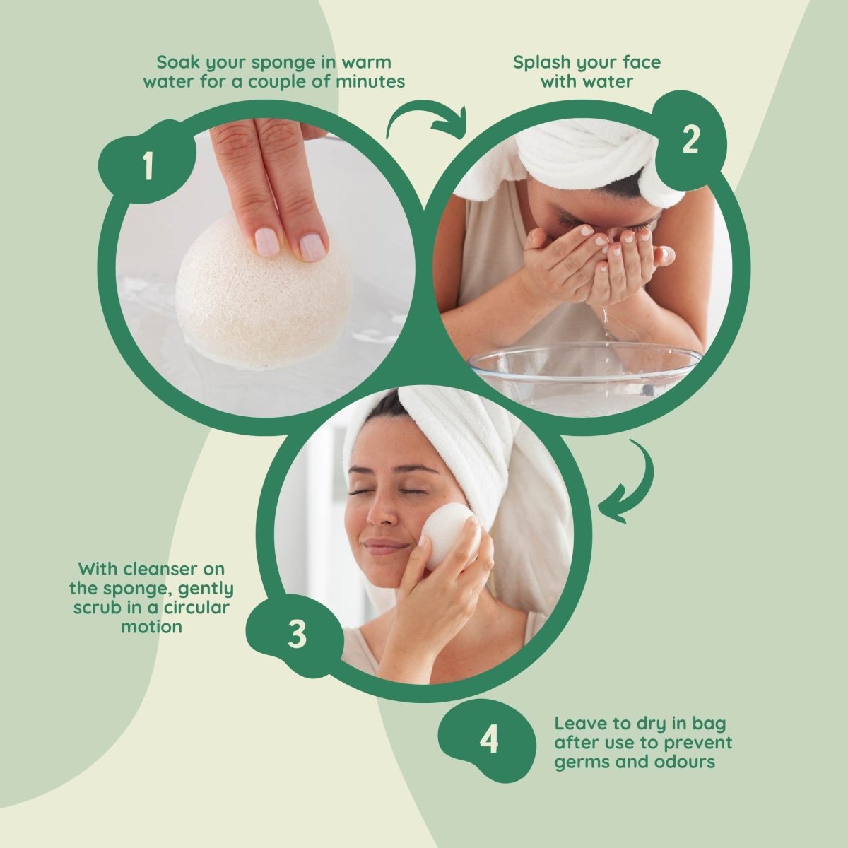 Eco Sponges, Konjac Facial | 4 Pack
