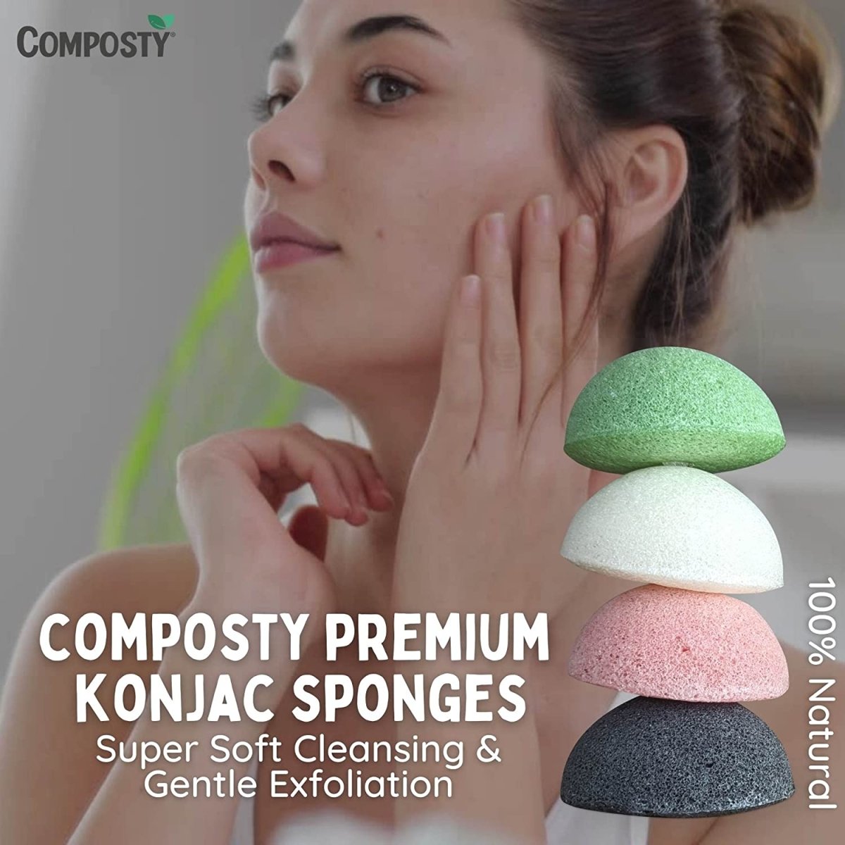 Eco Sponges, Konjac Facial | 4 Pack