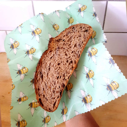 Beeswax Wraps - Bee Happy - Handmade | Set of 3