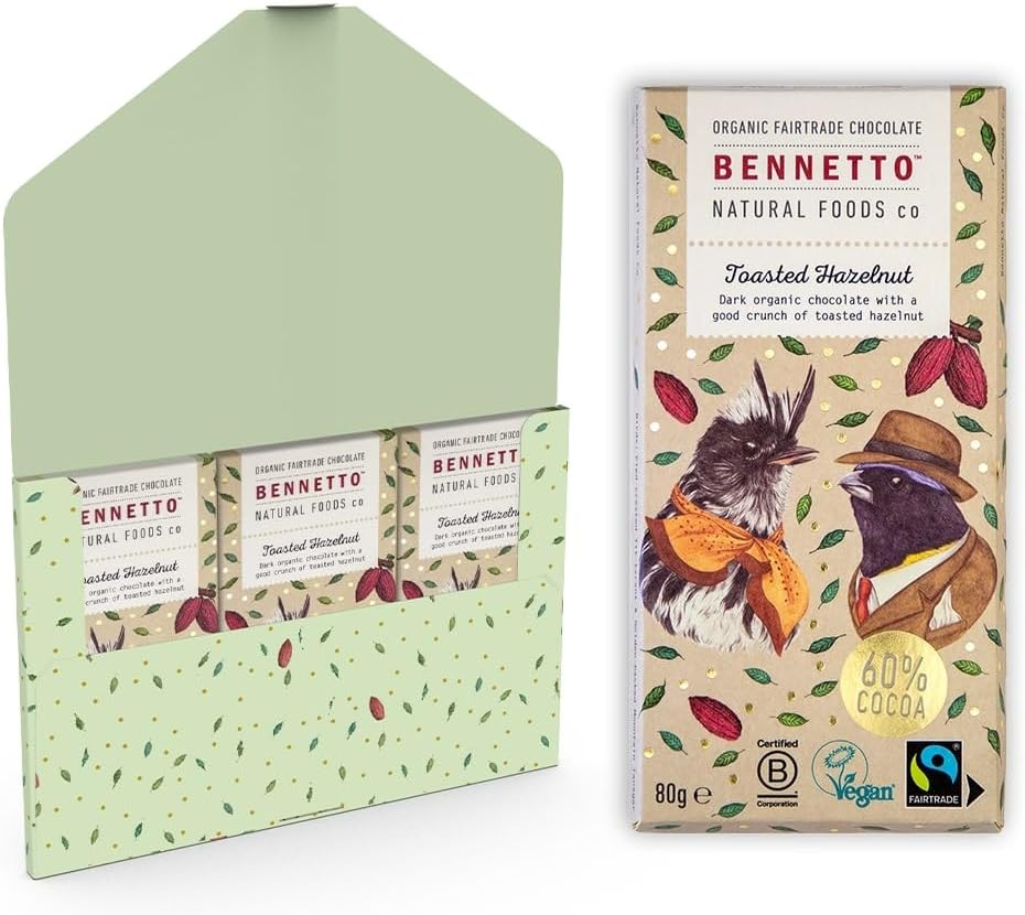 Organic Chocolate Bar - Dark Toasted Hazelnut 60