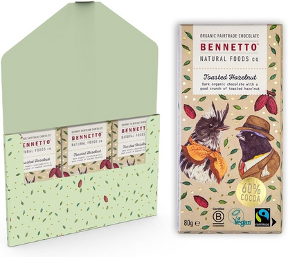 Organic Chocolate Bar - Dark Toasted Hazelnut 60