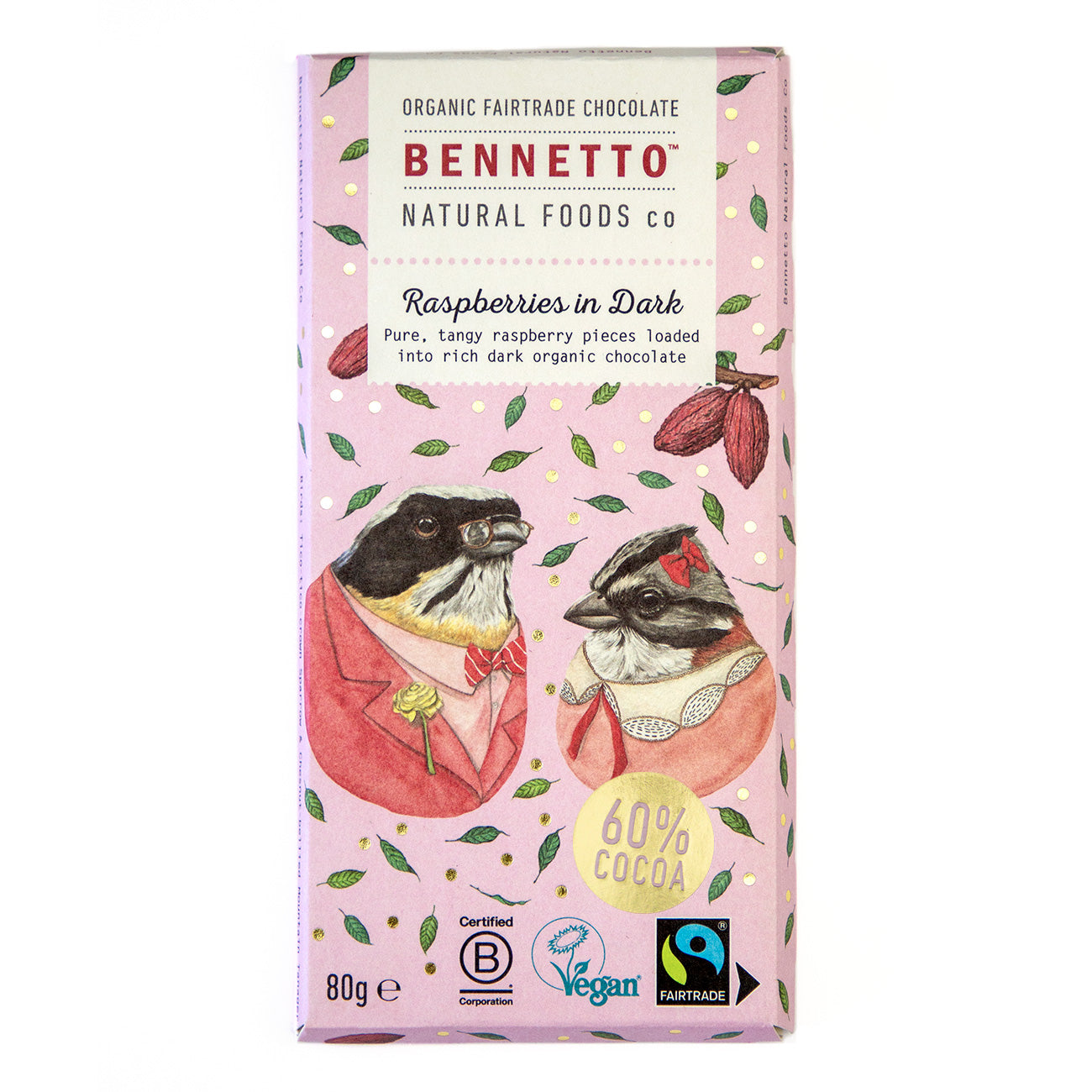 Organic Chocolate Bar - Dark Raspberries 60
