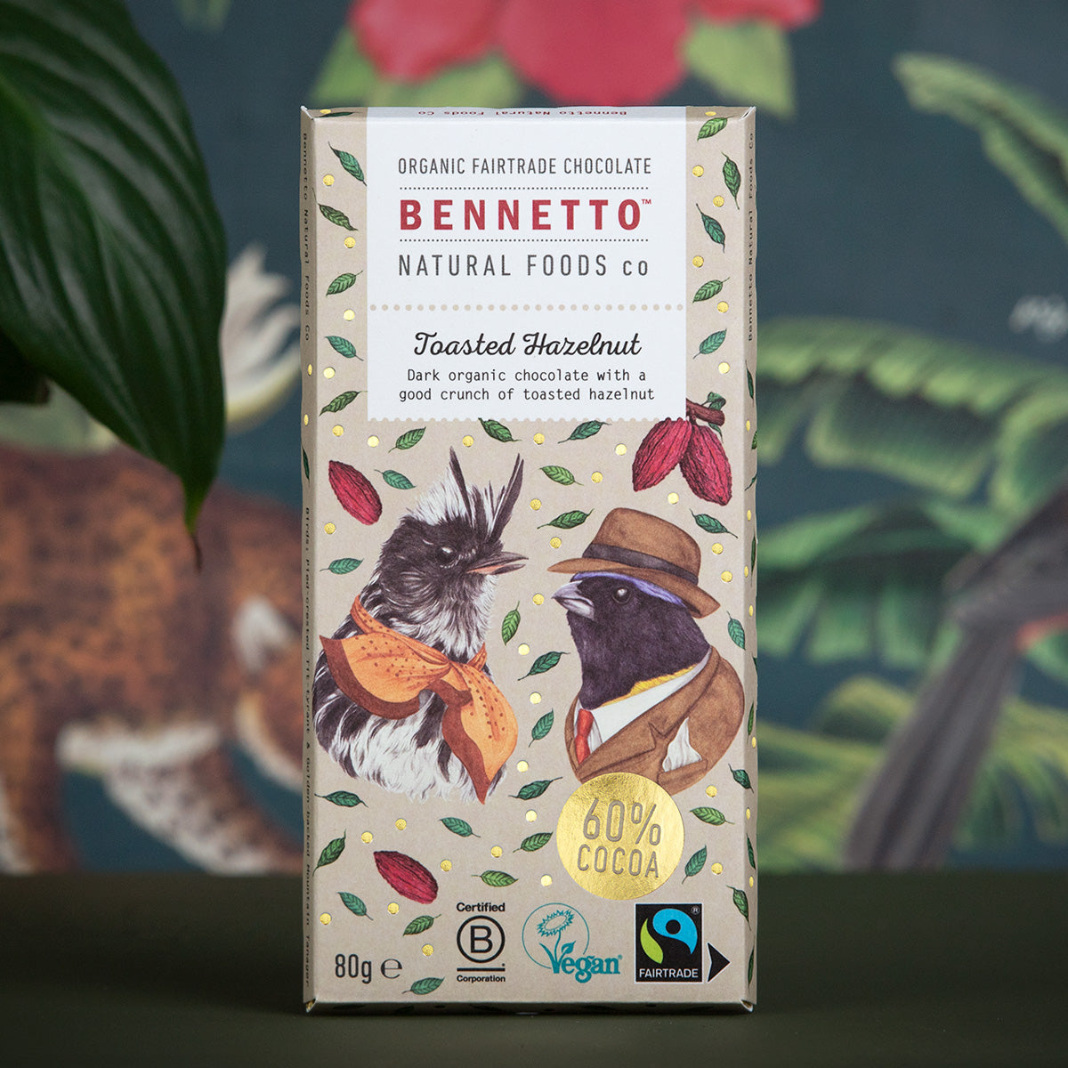 Organic Chocolate Bar - Dark Toasted Hazelnut 60