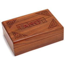 Hand-Carved Wooden Box: Tarot Card Deck