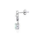 Fine Jewellery - Aquamarine & Diamond Post Earrings - side view