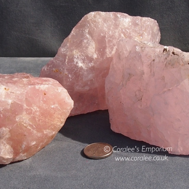 Crystal, Natural Rose Quartz - Rough Stone: Pink, 8 -10 (Size A)