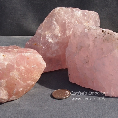Crystal, Natural Rose Quartz - Rough Stone: Pink, 8 -10 (Size A)