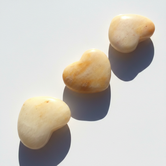 Polished Crystal – Heart – Yellow Jade – Medium